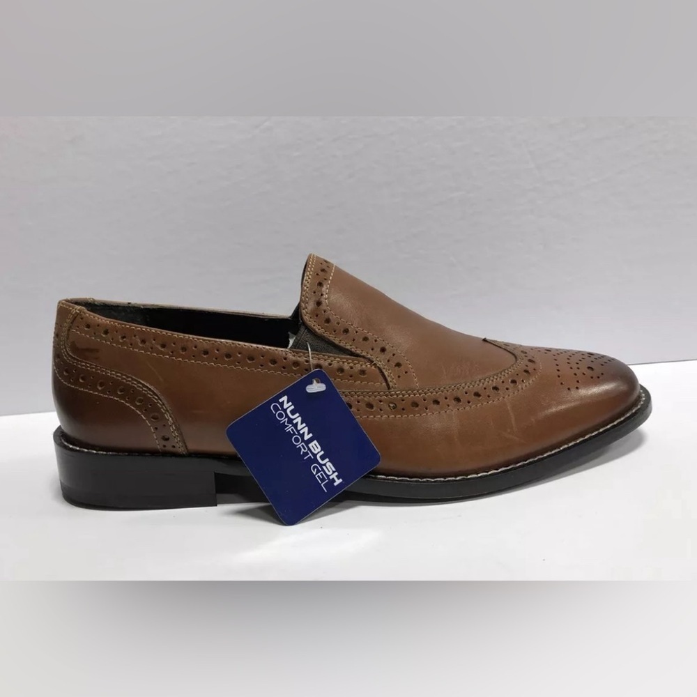 Nunn Bush Norris Mens Brown Wingtip Loafer Shoes Size 9.5 D